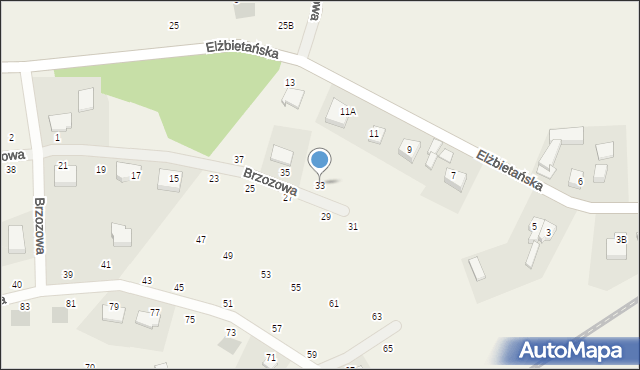 Borkowo, Brzozowa, 33, mapa Borkowo