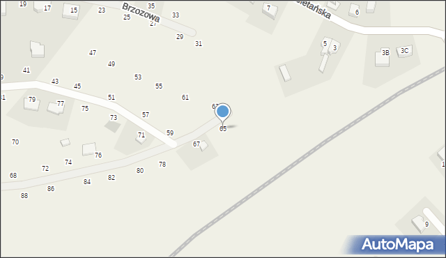 Borkowo, Brzozowa, 65, mapa Borkowo