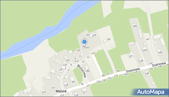 Borowa, Brzozowa, 13, mapa Borowa