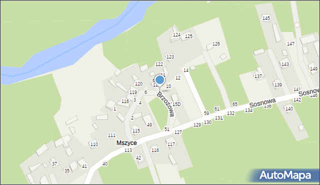 Borowa, Brzozowa, 8, mapa Borowa