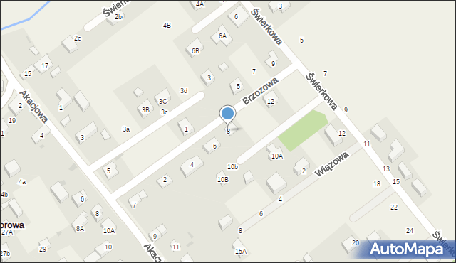 Borowa, Brzozowa, 8, mapa Borowa