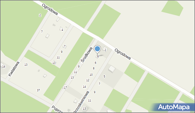 Borowa, Brzoskwiniowa, 4, mapa Borowa