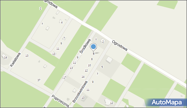 Borowa, Brzoskwiniowa, 6, mapa Borowa