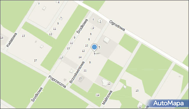Borowa, Brzoskwiniowa, 7, mapa Borowa