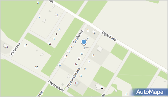 Borowa, Brzoskwiniowa, 8, mapa Borowa