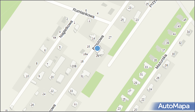 Borowa Góra, Brzozowa, 29, mapa Borowa Góra