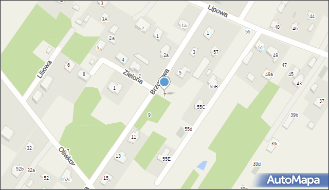 Borowa Góra, Brzozowa, 7, mapa Borowa Góra