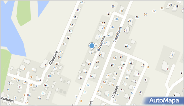 Borówno, Brzozowa, 17, mapa Borówno