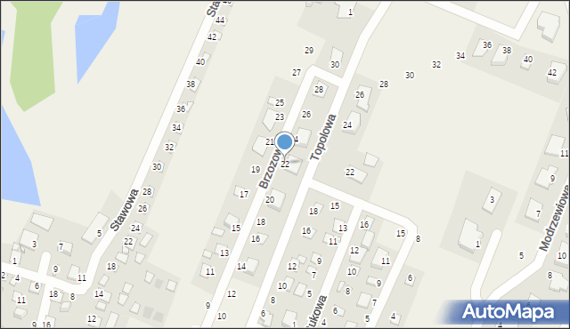 Borówno, Brzozowa, 22, mapa Borówno