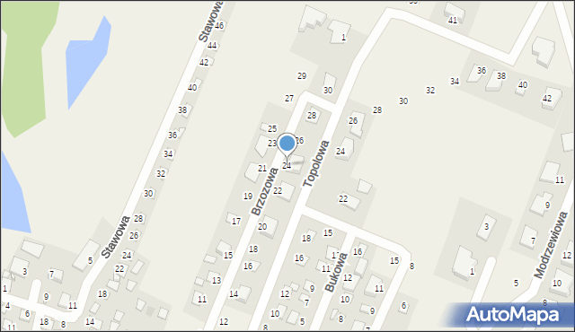 Borówno, Brzozowa, 24, mapa Borówno