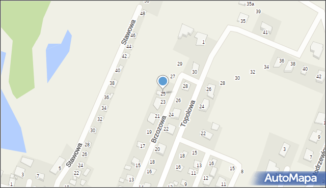 Borówno, Brzozowa, 25, mapa Borówno