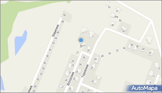 Borówno, Brzozowa, 29, mapa Borówno