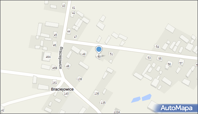 Braciejowice, Braciejowice, 50, mapa Braciejowice