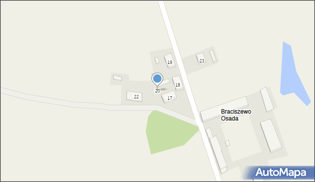 Braciszewo, Braciszewo, 20, mapa Braciszewo