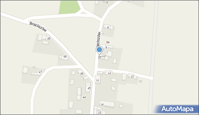 Braciszów, Braciszów, 10, mapa Braciszów
