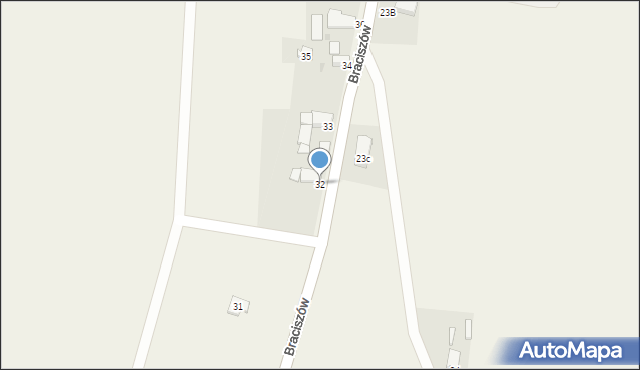 Braciszów, Braciszów, 32, mapa Braciszów