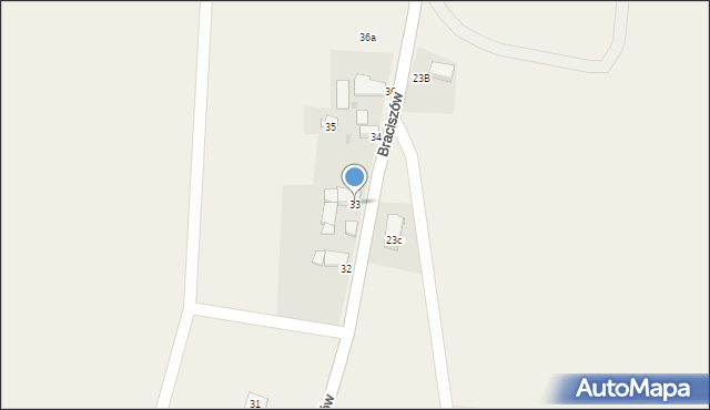 Braciszów, Braciszów, 33, mapa Braciszów