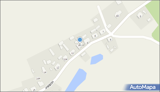 Bralęcin, Bralęcin, 10a, mapa Bralęcin