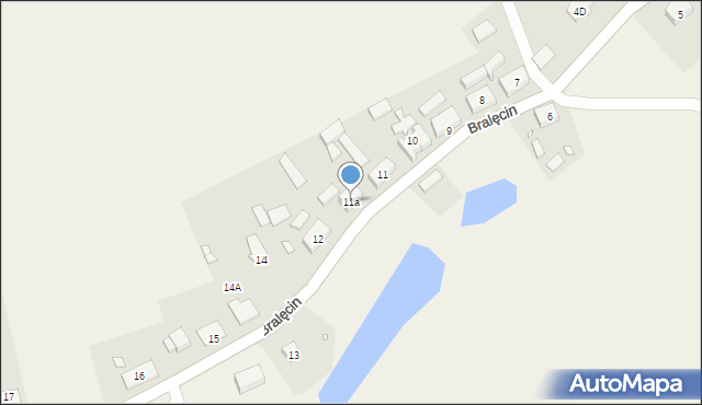 Bralęcin, Bralęcin, 11a, mapa Bralęcin
