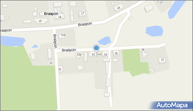 Bralęcin, Bralęcin, 33C, mapa Bralęcin