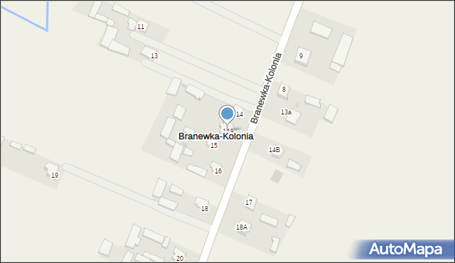 Branewka-Kolonia, Branewka-Kolonia, 14A, mapa Branewka-Kolonia