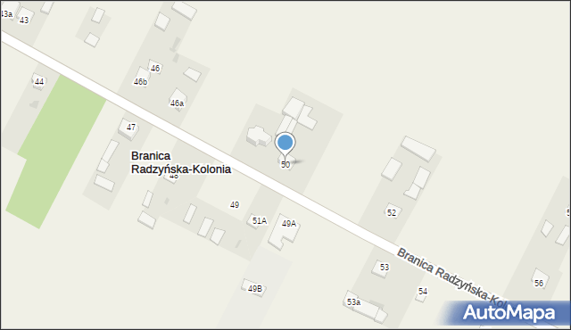 Branica Radzyńska-Kolonia, Branica Radzyńska-Kolonia, 50, mapa Branica Radzyńska-Kolonia