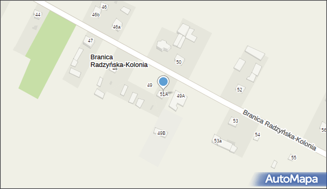 Branica Radzyńska-Kolonia, Branica Radzyńska-Kolonia, 51A, mapa Branica Radzyńska-Kolonia