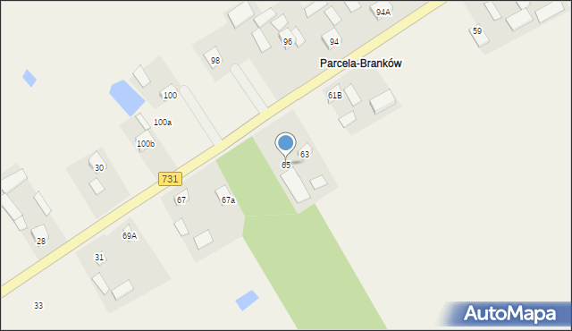 Branków, Branków, 65, mapa Branków