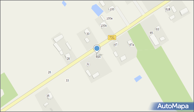 Branków, Branków, 69B, mapa Branków