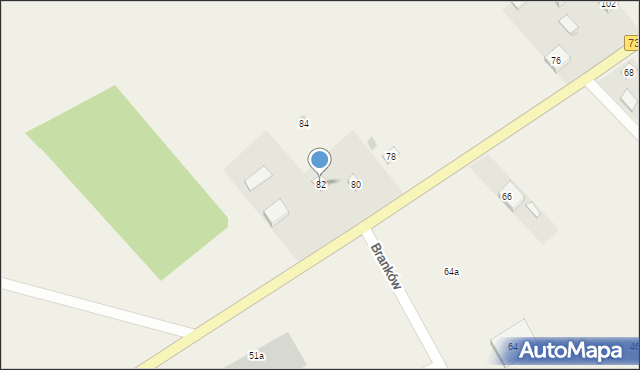 Branków, Branków, 82, mapa Branków