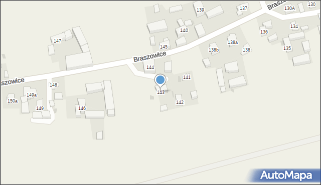 Braszowice, Braszowice, 143, mapa Braszowice