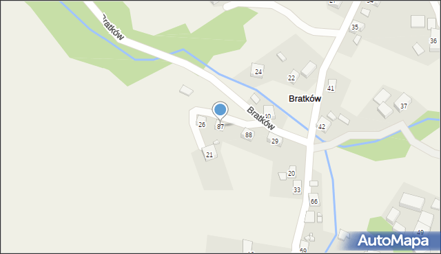 Bratków, Bratków, 87, mapa Bratków