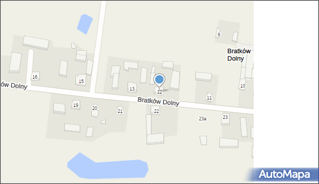 Bratków Dolny, Bratków Dolny, 12, mapa Bratków Dolny