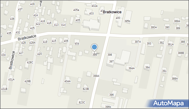 Bratkowice, Bratkowice, 399, mapa Bratkowice