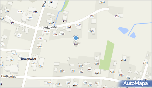 Bratkowice, Bratkowice, 400e, mapa Bratkowice