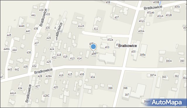 Bratkowice, Bratkowice, 405, mapa Bratkowice