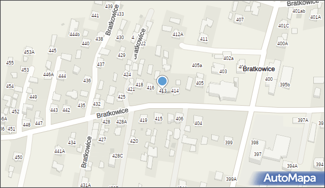 Bratkowice, Bratkowice, 413a, mapa Bratkowice