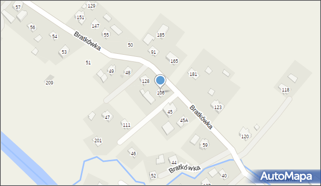 Bratkówka, Bratkówka, 106, mapa Bratkówka
