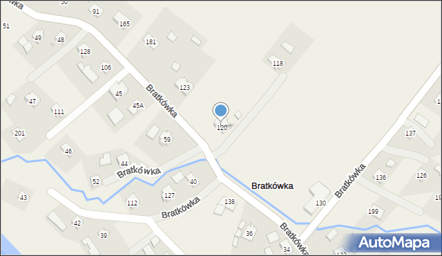 Bratkówka, Bratkówka, 120, mapa Bratkówka