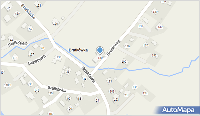 Bratkówka, Bratkówka, 130, mapa Bratkówka