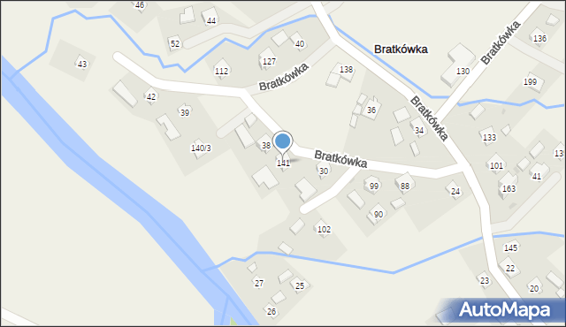 Bratkówka, Bratkówka, 141, mapa Bratkówka