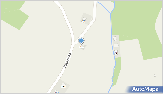 Bratkówka, Bratkówka, 221, mapa Bratkówka