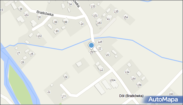 Bratkówka, Bratkówka, 23, mapa Bratkówka