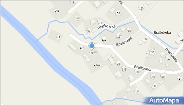 Bratkówka, Bratkówka, 39, mapa Bratkówka