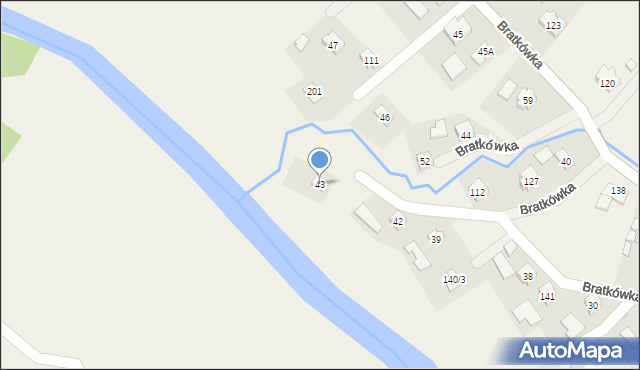 Bratkówka, Bratkówka, 43, mapa Bratkówka