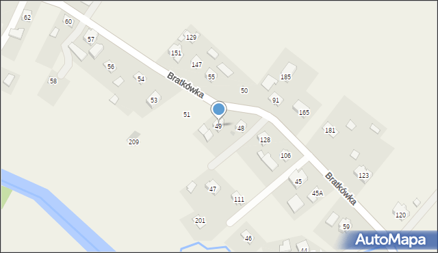 Bratkówka, Bratkówka, 49, mapa Bratkówka