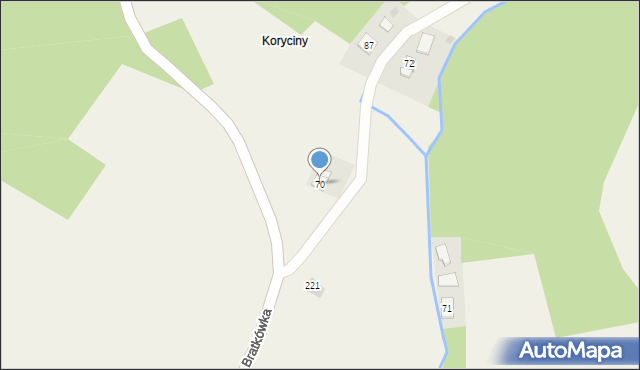 Bratkówka, Bratkówka, 70, mapa Bratkówka