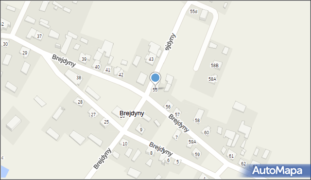 Brejdyny, Brejdyny, 55, mapa Brejdyny