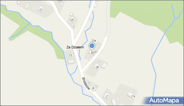 Brelików, Brelików, 20, mapa Brelików