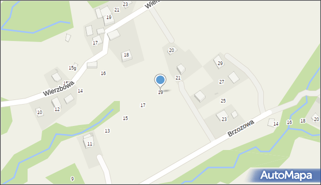 Brenna, Brzozowa, 19, mapa Brenna